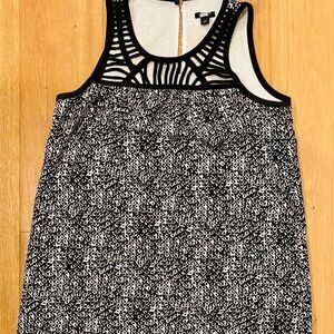 Ann Taylor | S | Black and White Sleeveless Top with Cutout Detail